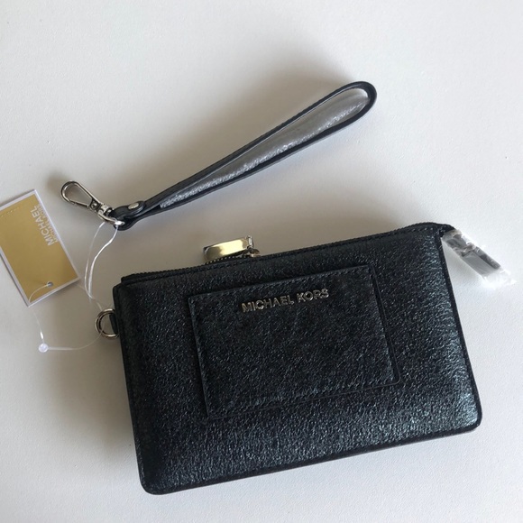Vintage Metallic Black Michael Kors wristlet - Picture 4 of 15
